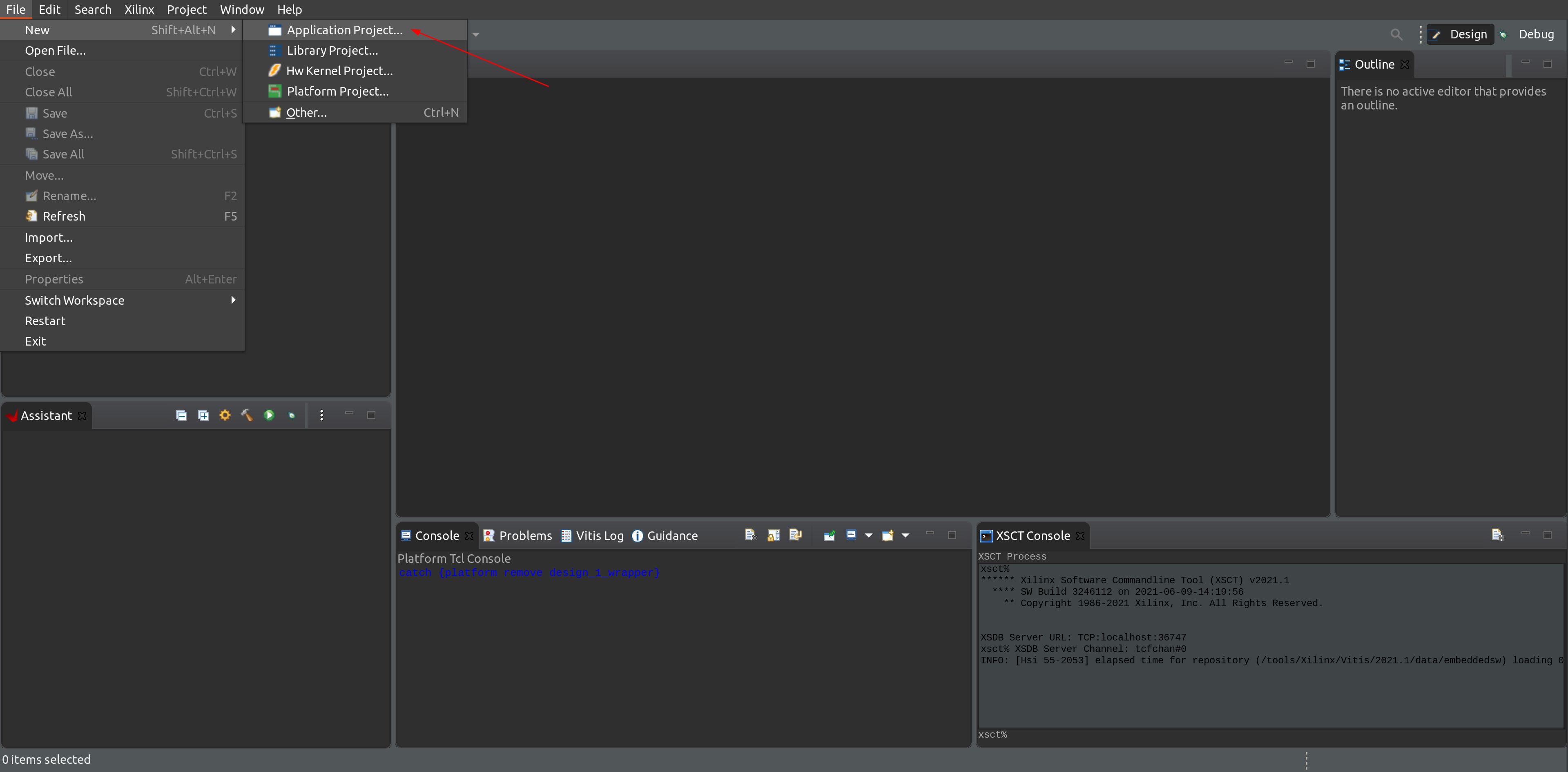 Create new application