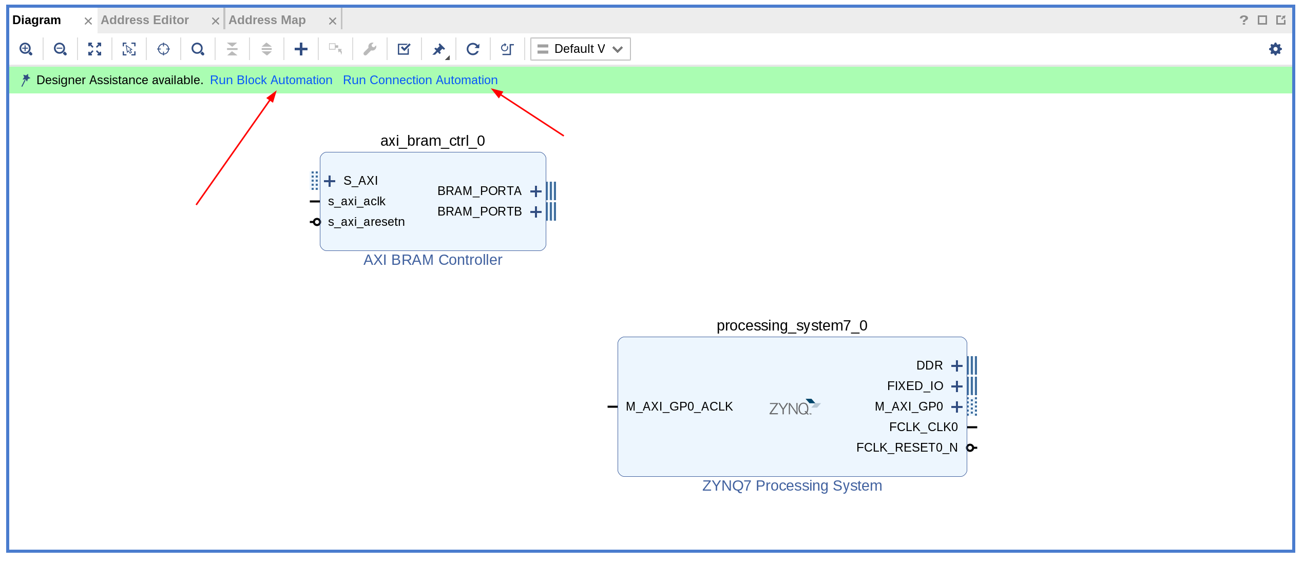 Run auto block and connection